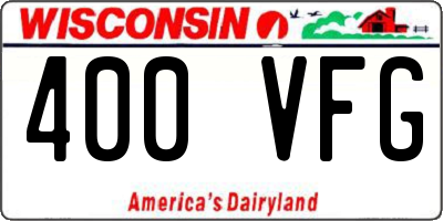 WI license plate 400VFG