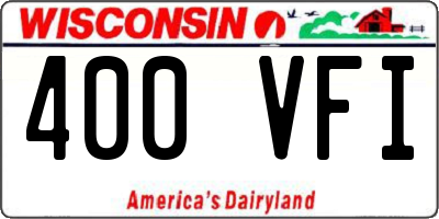 WI license plate 400VFI