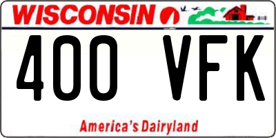 WI license plate 400VFK