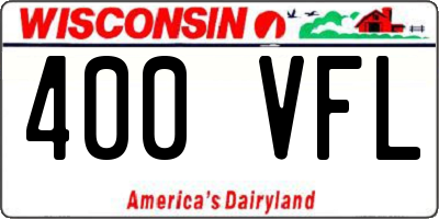 WI license plate 400VFL
