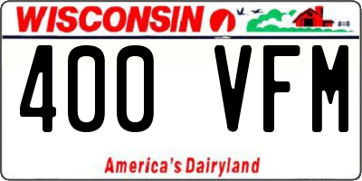 WI license plate 400VFM