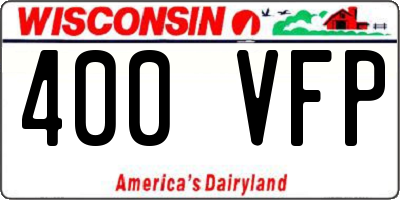 WI license plate 400VFP