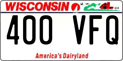 WI license plate 400VFQ