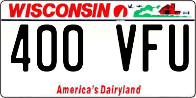 WI license plate 400VFU
