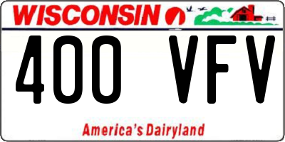 WI license plate 400VFV