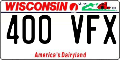 WI license plate 400VFX