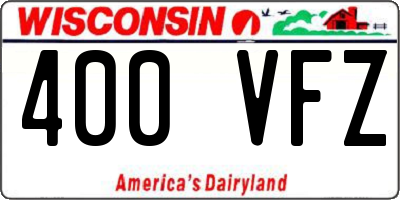 WI license plate 400VFZ