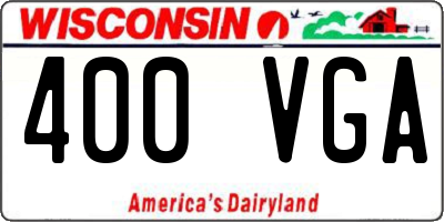 WI license plate 400VGA