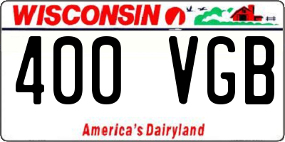 WI license plate 400VGB
