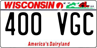 WI license plate 400VGC