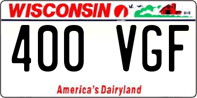 WI license plate 400VGF
