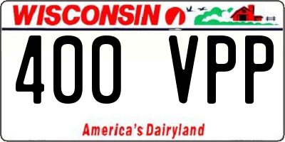WI license plate 400VPP