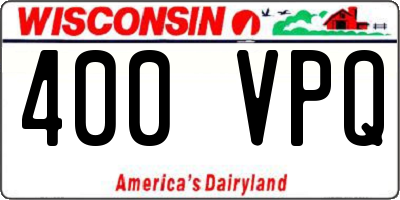 WI license plate 400VPQ