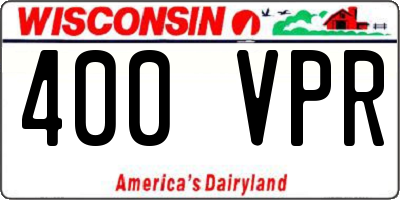 WI license plate 400VPR