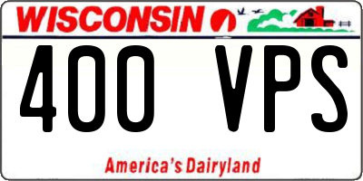WI license plate 400VPS