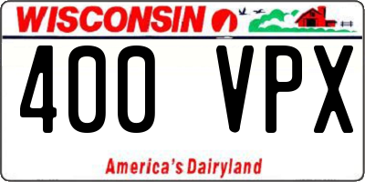 WI license plate 400VPX