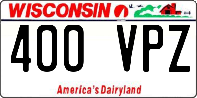 WI license plate 400VPZ