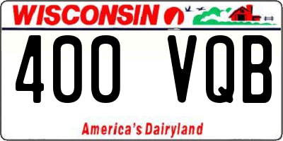 WI license plate 400VQB