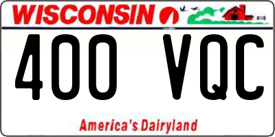 WI license plate 400VQC