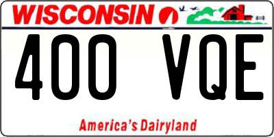 WI license plate 400VQE