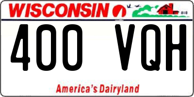WI license plate 400VQH