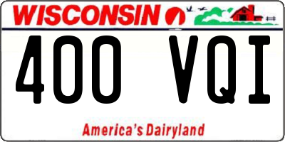 WI license plate 400VQI