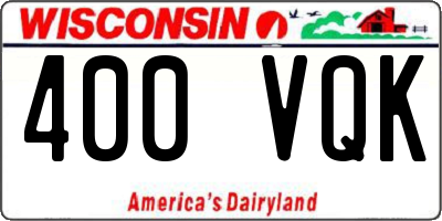 WI license plate 400VQK