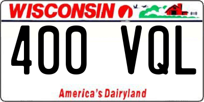 WI license plate 400VQL