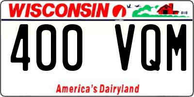 WI license plate 400VQM