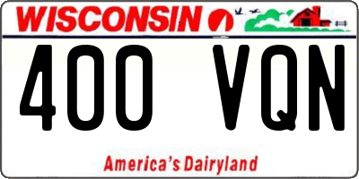 WI license plate 400VQN