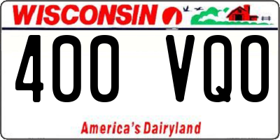 WI license plate 400VQO
