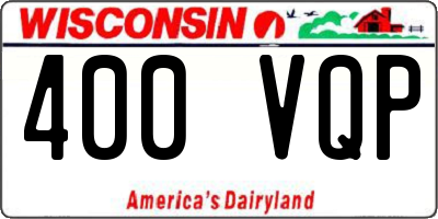 WI license plate 400VQP