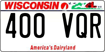 WI license plate 400VQR