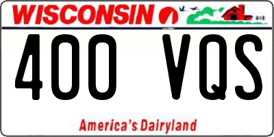 WI license plate 400VQS