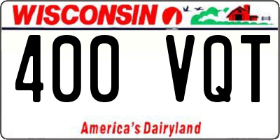 WI license plate 400VQT