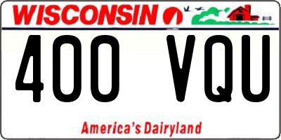 WI license plate 400VQU