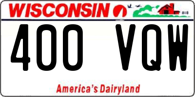 WI license plate 400VQW