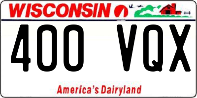 WI license plate 400VQX