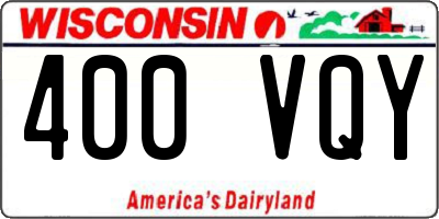 WI license plate 400VQY