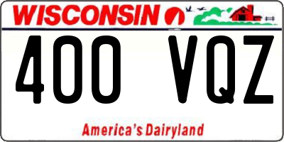 WI license plate 400VQZ