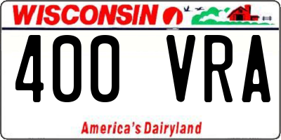 WI license plate 400VRA