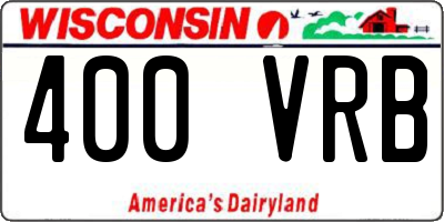 WI license plate 400VRB