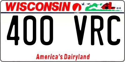 WI license plate 400VRC
