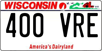 WI license plate 400VRE