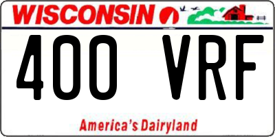 WI license plate 400VRF