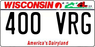 WI license plate 400VRG