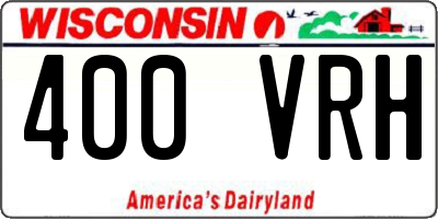 WI license plate 400VRH
