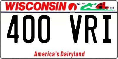 WI license plate 400VRI