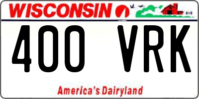 WI license plate 400VRK