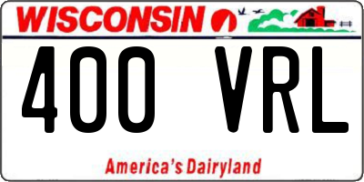 WI license plate 400VRL